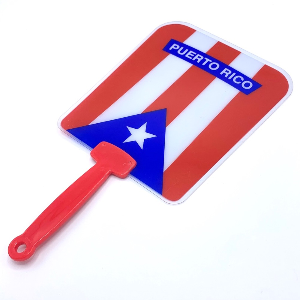 PUERTO RICO Boricua Plastic Fan Red White
